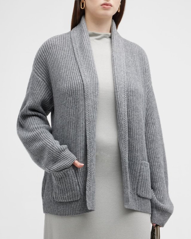 Shawl-Collar Cashmere-Blend Cardigan
